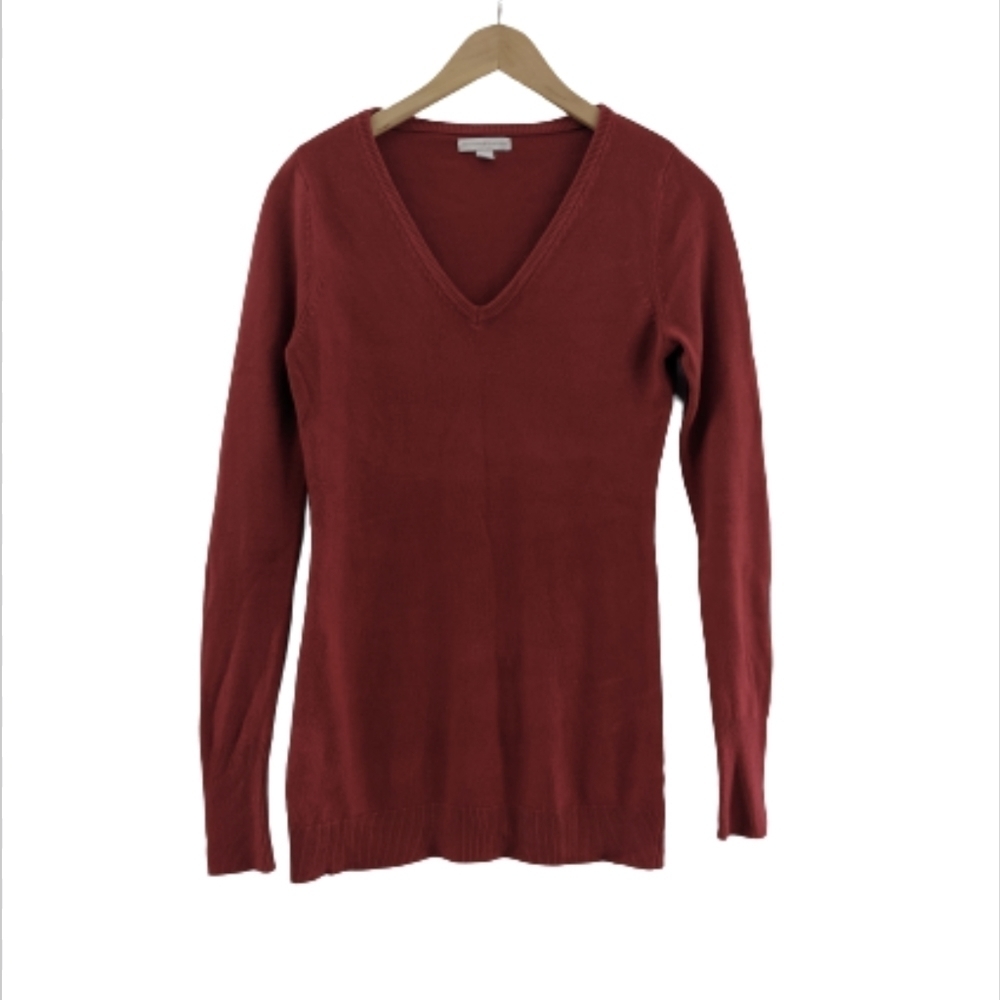 4/$25! New York & Co Red V-Neck Sweater - Sz XS